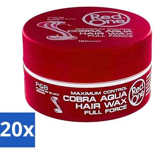 Red One - Haarwax - Cobra Aqua - Maximale Controle - Voor Krachtige Hold & Glans - 150 ml - Bulkverpakking - 20 stuks