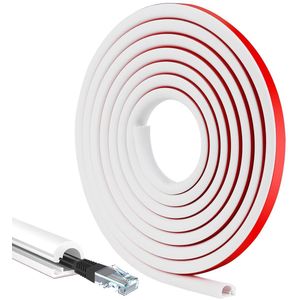 TRANKIELO® - Duurzame Mini-kabelgoot van Zacht PVC – 3 Meter Flexibele Kabelafdekking – Met Ingebouwd Zelfklevend Plakband - 15 mm × 10 mm Kabeldoorvoer voor Elektrische Leidingen op de Muur
