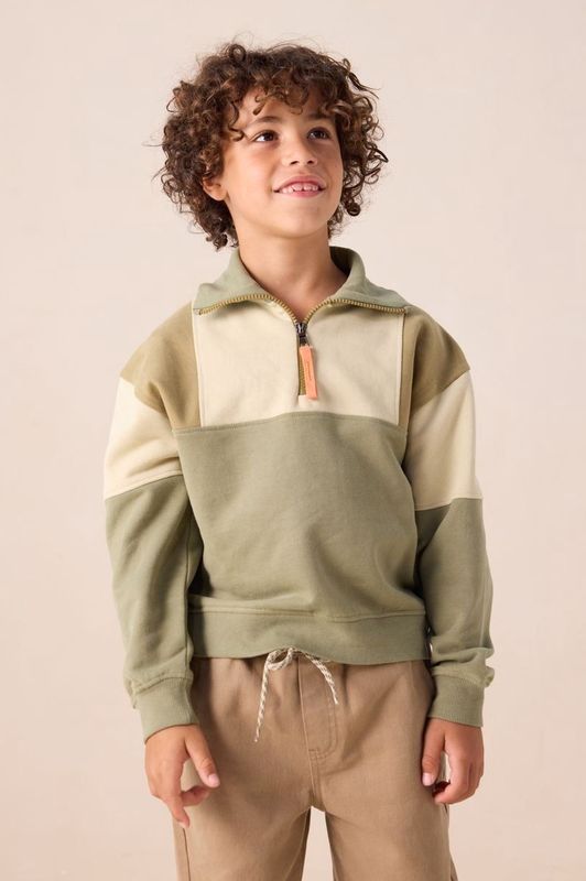 Sissy-Boy - Groene Colourblock Sweater