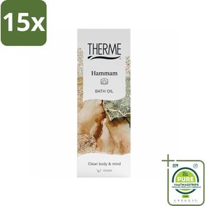 15 x Therme - Hammam - Badolie - Hydraterend - Verzorgend - 100ml - Grootverpakking - Badproducten - Badolie - Hydraterende Badolie - Oosterse Wellness - Hammam