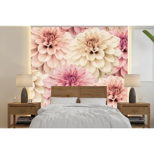 Bloemen - Roze - Wit - Natuur - Behangpapier