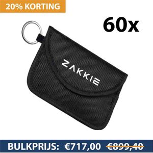 60x ""ZAKKIE"" Signaal Blokkerend Autosleutelzakje - Beschermt Uw Auto Tegen Diefstal Door Relay Attack/Hacking | RFID Blocker| Autodiefstal |Anti Straling | Faraday | Beschermhoes |Keyfob |Kist | Geschikt Voor Alle Keyless Entry & Go Autosleutels!