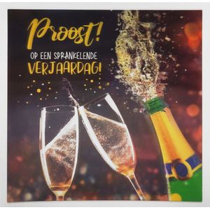 Depesche - 3D wenskaart met glazen en de tekst ""Proost, op een sprankelende verjaardag"" - 024