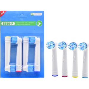 Opzetborstels EB50-P Geschikt voor Oral-B Cross Action - Vervangende Koppen 4 Stuks