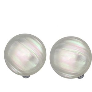 Clip oorbellen -opaal -wit -2 cm- zilverkleur- geen gaatje- Charme Bijoux