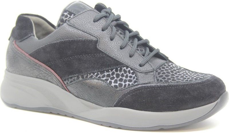 Durea Sneaker 6308 608 1738 Zwart Bordo Wijdte K Maat: 4 (37)