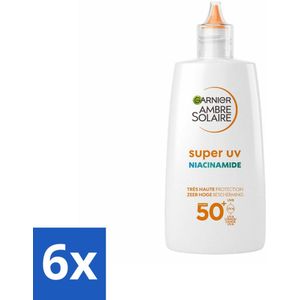 Garnier - Ambre Solaire - UV Fluid - Super UV Niacinamide - Anti-Imperfecties - SPF 50+ - 40 ml - Voordeelverpakking - 6 stuks