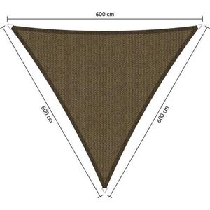 Shadow Comfort® Gelijkzijdige driehoek schaduwdoek - UV Bestendig - Zonnedoek - 600 x 600 x 600 CM - Japans Brown