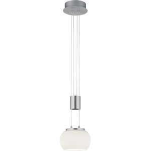 LED Hanglamp - Hangverlichting - Trion Maliba - 8W - 1-lichts - Warm Wit 3000K - Dimbaar - Rond - Mat Nikkel - Aluminium