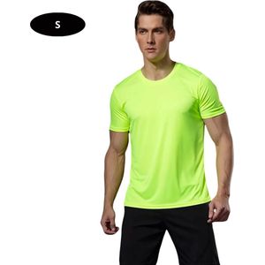 Bovista Sportshirt Heren - Sport - Fitness - Compressie Shirt - Corrigerend Hemd - Sportkleding - Mannen - Groenachtig Geel - S