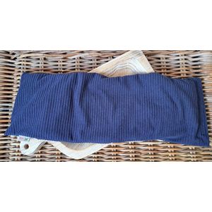 Warmezak! - XL - Pittenzak / coldpack - Wasbare hoes - Made in NL - 60x20cm - Donkerblauw - RIB-stof - Pittenkussen met biologische tarwe - Warmtekussen voor in de magnetron