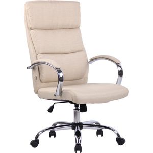 Bureaustoel - Kantoorstoel - Design - In hoogte verstelbaar - Polyester - Crème