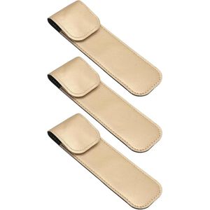 Zeynomax - PU-leer Etui voor Pincetten en Wenkbrauwpincet Set - Roestvrij Staal Opbergdoos - Mini Pincet Houder - 3-delig - Handige Organisatie