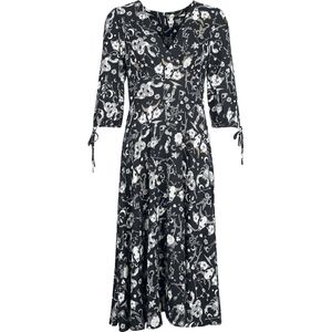 Hell Bunny Star Sign Maxi Dames Lange jurk - zwart/grijs/wit - S