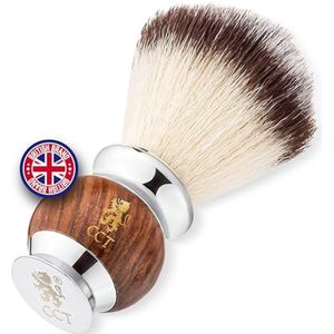 Luxe Heren Scheerkwast van Hardhout en Roestvrij Staal met Premium Synthetische Silvertip Dassenharen