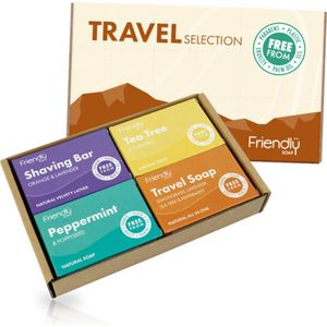 Friendly Soap® | Travel Selection | 4 stuks | natuurlijke zeep | cadeau zeepjes | scheerzeep | duurzaam | vegan