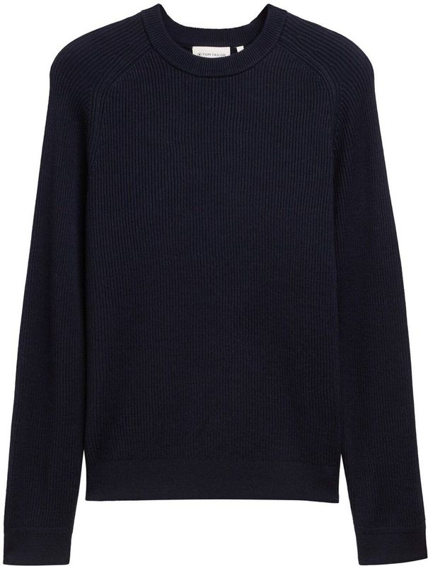TOM TAILOR - Trui - Navy - Knitwear - Lange Mouw