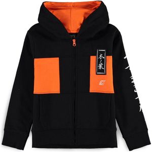 Naruto - Hidden Leaf Village Vest Met Capuchon Kinderen - Kids 158/164 - Zwart