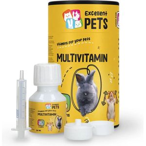 Excellent Pets Multivitamin - 50 ml - Ondersteunt het Natuurlijke Afweersysteem - Ondersteunt bij de Voorbereiding op Bronst en Reproductie - Multivitamine voor Honden, Katten, Konijnen en Knaagdieren