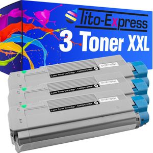 PlatinumSerie® 3 x toner XXL black alternatief voor Oki C5600