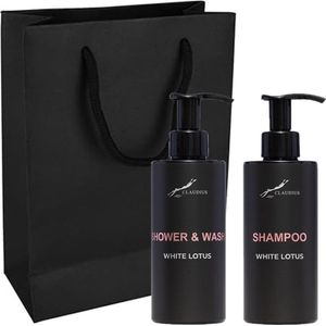 Douchepakket White Lotus - Shower & Wash + Shampoo - 300 ml per fles - set van 2 stuks - met luxe gift tas - cadeau - giftset voor hem en haar