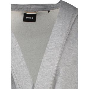 BOSS Iconic French Terry Robe - heren badjas (middeldik) - middengrijs - Maat: XXL