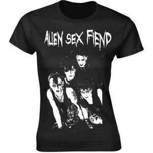 Alien Sex Fiend Dames Tshirt -S- Band Photo Zwart