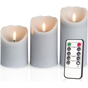 M Mirrowing Vlamloze LED-kaarsen Van Melkglas, Flikkerende Vlamloze LED Kaarsen Met 10 Toetsen Met Afstandsbediening En Timer Op Batterijen Werkende Vlamloze Stompkaarsen In Glashouder Set Van 3 Blauw M Mirrowing Vlamloze LED-kaarsen Van Melkglas, Flikkerende Vlamloze LED Kaarsen Met 10 Toetsen Met Afstandsbediening En Timer Op Batterijen Werkende Vlamloze Stompkaarsen In Glashouder Set Van 3 Blauw