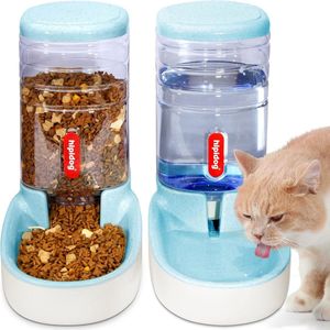 Automatische Waterer en Voedseltoevoer voor Huisdieren - 3.8 L Capaciteit met Waterdispenser en Automatische Feeder