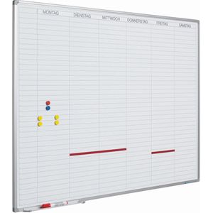 Whiteboard Deluxe - Duits - Geëmailleerd staal - Weekplanner - Maandplanner - Jaarplanner - Magnetisch - Wit - 90x120cm