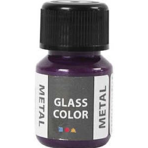 Glasverf - Porseleinverf - Verf Voor Porselein En Glas - Paars - Metallic - Glass Color Metal - Creotime - 30ml
