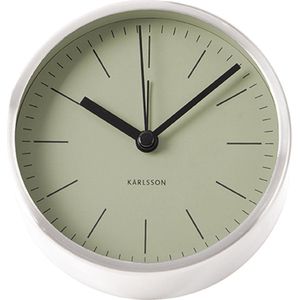 Alarm clock Minimal olive green, nickel case