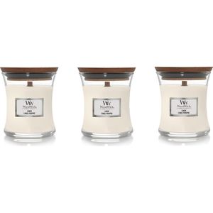 WoodWick Hourglass Mini Geurkaars 3-pack - Linen