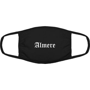 Almere mondkapje | gezichtsmasker | bescherming | bedrukt | logo | Zwart mondmasker van katoen, uitwasbaar & herbruikbaar. Geschikt voor OV
