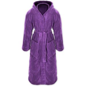 Knuffelzachte fleecebadjas voor dames en heren met capuchon maat S-XXXL met Oeko-Tex Standard 100 flanelfleece