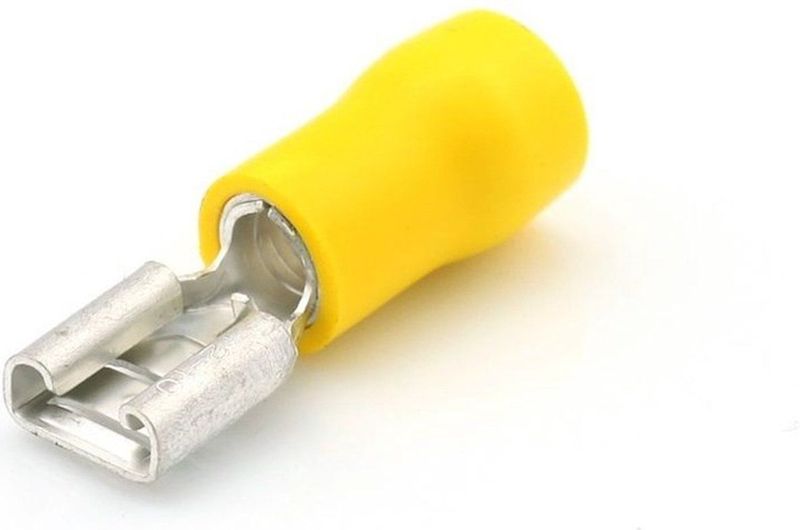 Vlakstekerhuls - Geel - 2.5-6.0mm² - 6.3x0.8mm