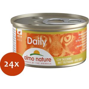 Almo Nature Natvoer voor Katten - Daily Menu Mousse - Glutenvrij - Graanvrij - 24 x 85g - Mousse met Kalkoen - 24 x 85 gram