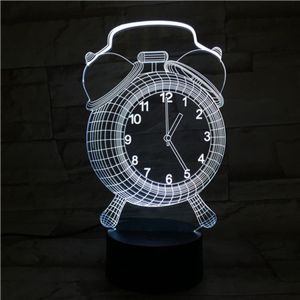 3D Led Lamp Met Gravering - RGB 7 Kleuren - Wekker