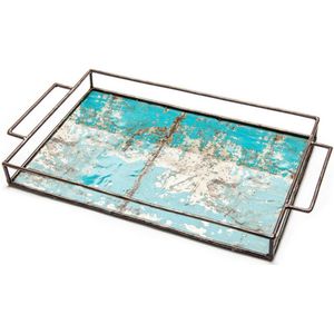 Moogoo Creative Africa - Dienblad 39x25cm - Turquoise - Gemaakt van gerecyclede olievaten