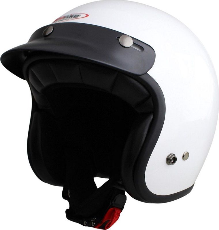 Redbike RB-720 - Retro Jethelm - Wit - ECE 22.06 - Inclusief Zonneklep