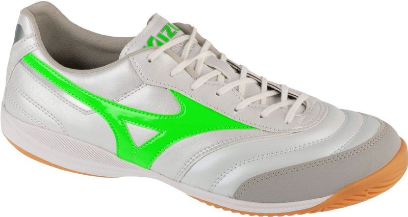 Mizuno - MORELIA SALA PRO IN - Korfbalschoenen - Wit/neon green/galaxy silver