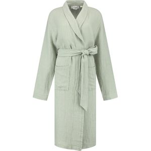 Yumeko kimono badjas gewassen linnen wafel misty groen s