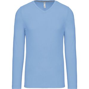 Kariban T-shirt V-hals lange mouwen K358 - sky blue - L
