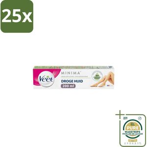 25 x Veet Ontharingscrème Minima Droge huid 200 ml - Grootverpakking - Ontharing - Droge Huid - Haarentfernung - Ontharingscrème - Zijdezachte Huid