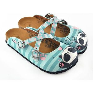 GOBY - Hello Panda - Clogs - Slippers -Hoge kwaliteit - Handmade - Maat 39