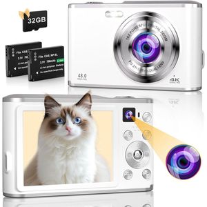 CRLYN® Vlog Camera voor Beginners - Videocamera voor Kinderen en Volwassenen - Handycam - 4K Kwaliteit