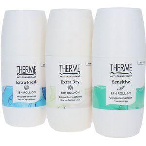 Therme Deo Roller Extra Fresh-Sensitive-Extra Dry - 3 x 60 ml