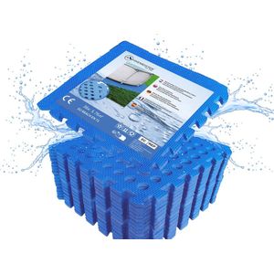 Hikemeister – Zwembad tegels – 36 stuks – 5.76 m² - 1 cm dik - zwembad vloerbescherming - foam tegels met rand stukken - warmte isolerend – drainagegaten - anti slip - outdoor tegels