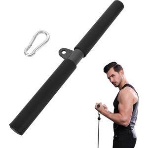 LAT Pulldown Bar Roterende Rechte Bar - Biceps Triceps Bar - Krachttraining Arm Spieren - Kabelmachine Accessoire met Karabijnhaak .