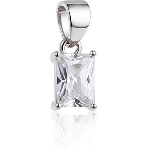 Zilveren Rechthoekig Zirkonia Hanger - Zilveren ketting hanger - Keetinghanger Zilver - Zilveren Dames Kettinghanger - Zilver 925- Amona Jewelry